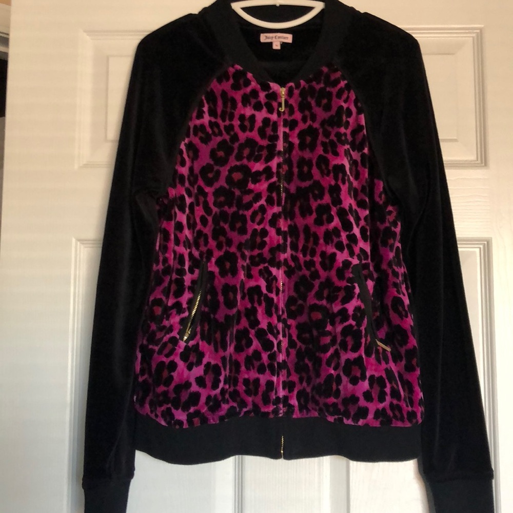 Juicy Pink / Purple Animal Print Velvet jacket M